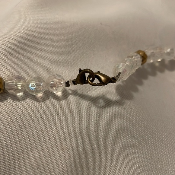 2/25 Handmade Jewelry Christmas Tree Necklace Sparkling Green Gold Clear Beads - Picture 5 of 6